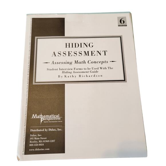 Hiding Assessment Book 6 Kathy Richardson 45 Student Form Assessing Math Concept - Picture 7 of 10